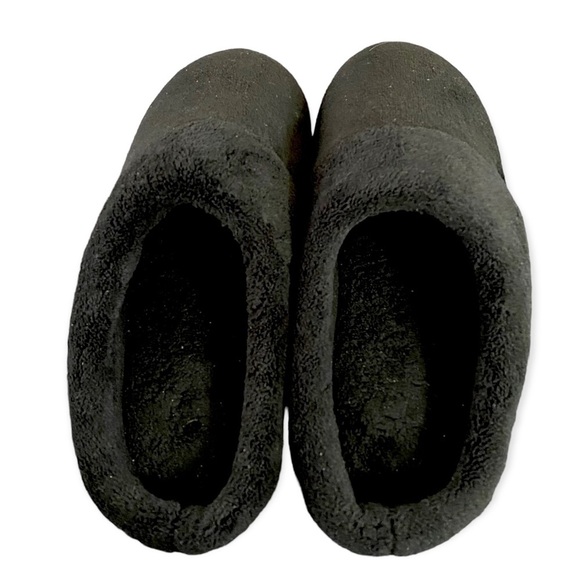 Isotoner Mixed Microterry Hoodback Black Clog Slippers 9.5 10 - Picture 5 of 5